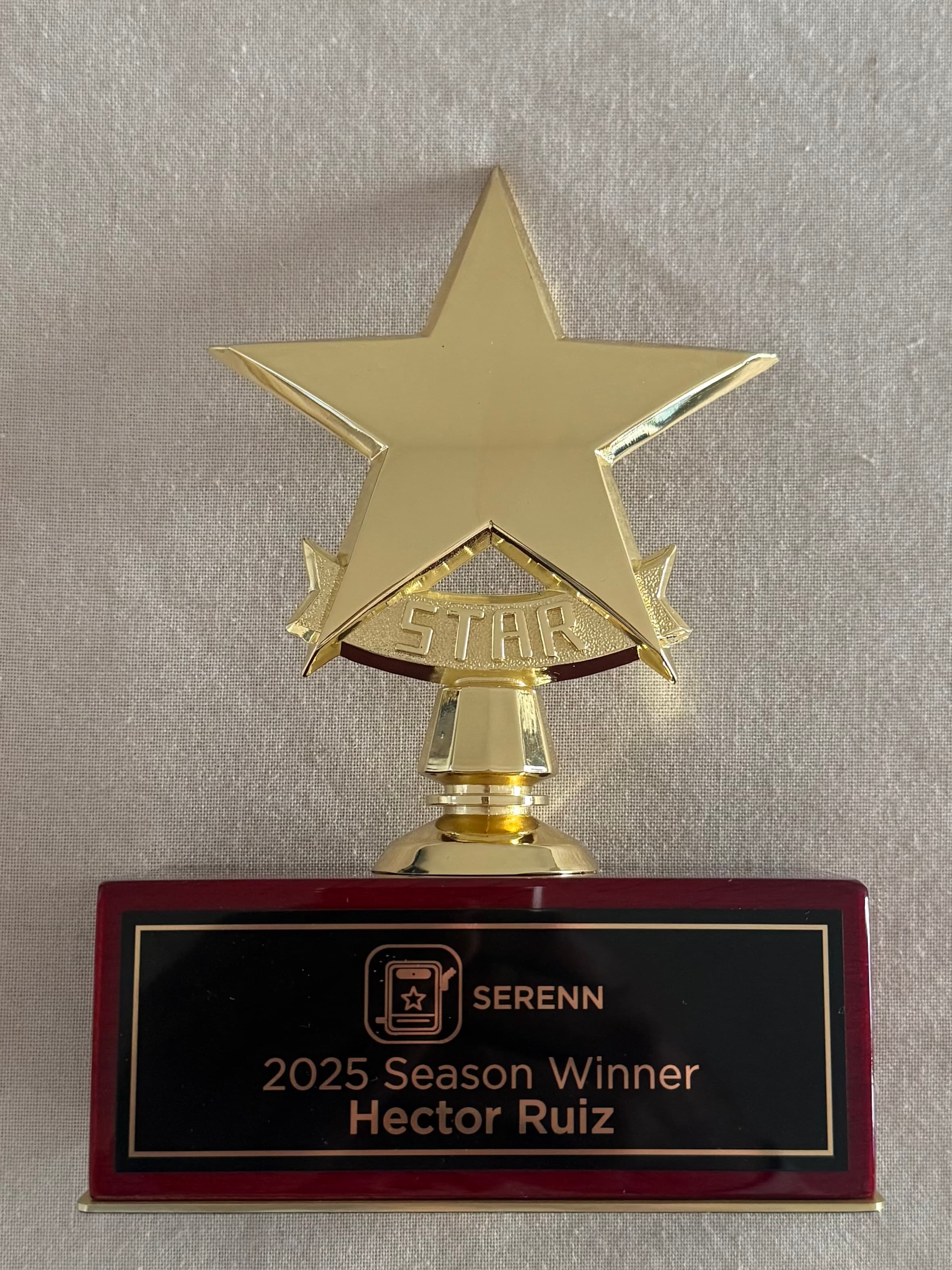 Hector Ruiz 2025 Season Winner trophy